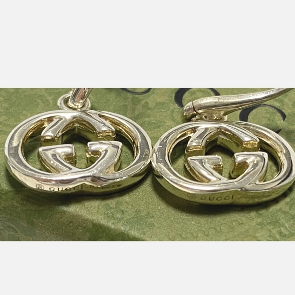 PAIR OF GUCCI DOUBLE G STATEMENT EARRINGS 925 sterling silver - Picture 7 of 14